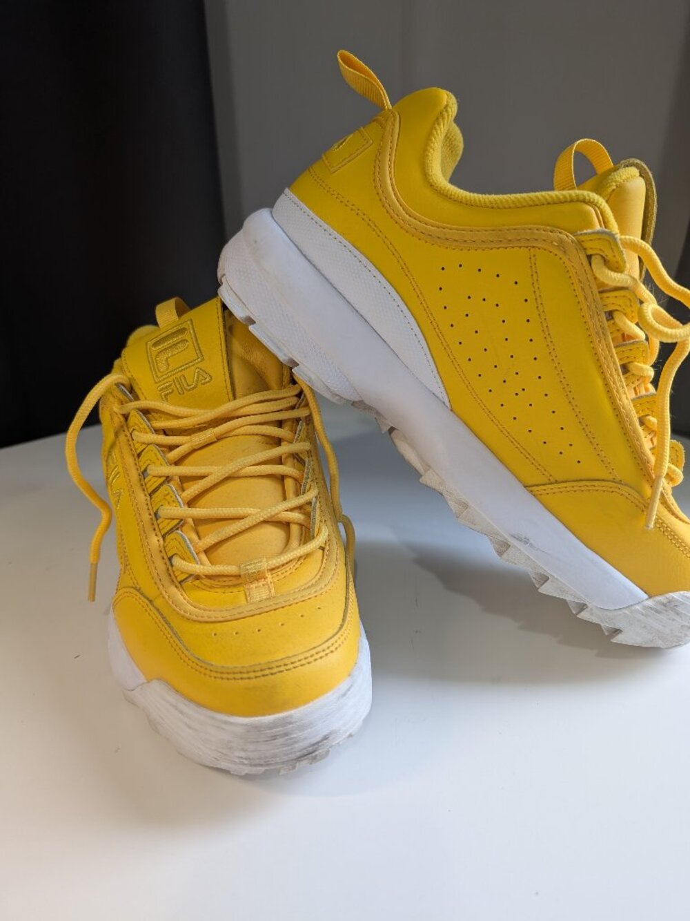 Fila Disruptor II Premium Womens Shoes Sneakers Running Shoes, Yellow